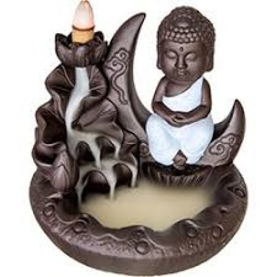 Brûleur d' encens à reflux Buddha sur lune